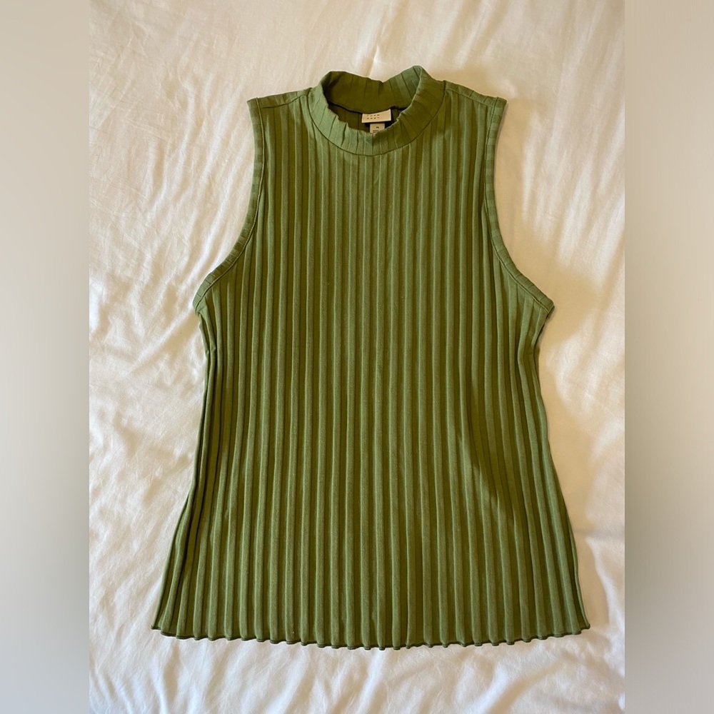 A New Day Ribbed Turtle Neck Tank Top